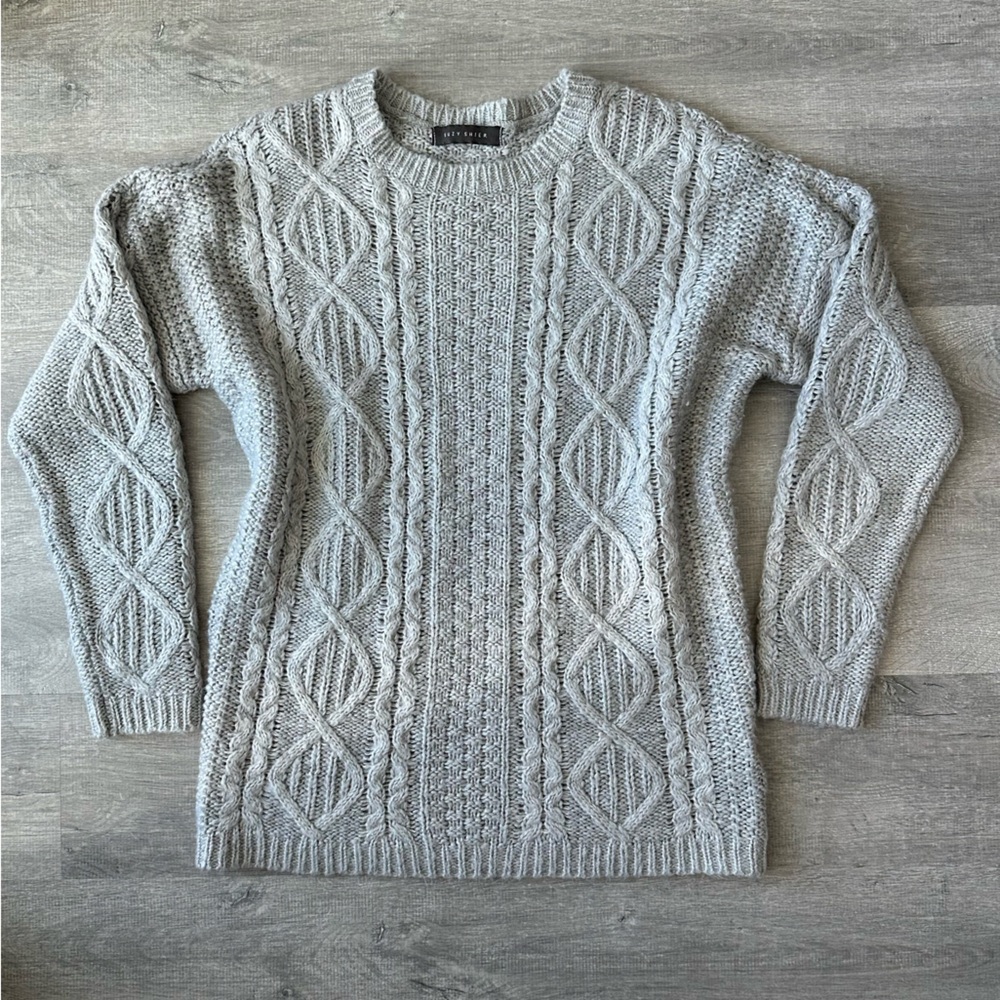 Suzy Grey Cable Knit Sweater Size L